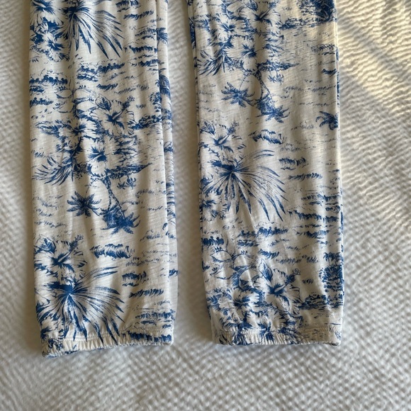 Goldie High Rise Pima Tropical Print Cotton Slub Joggers - Picture 6 of 15